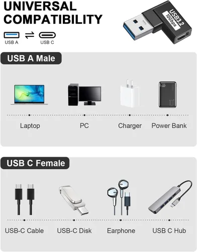 Miniatura 2 de Adaptador USB a USB C, adaptador USBC hembra a A macho de cargador de automóvil, convertidor OTG de enchufe USB-C para iPhone 16, 15, 14, 13 Plus