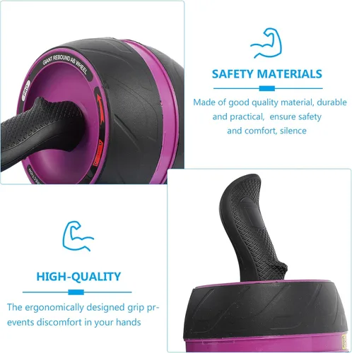 Miniatura 9 de DECHOUS Rueda de rodillo de abdominales para gimnasio en casa, equipo de entrenamiento de fuerza de retorno automático para hombres y mujeres, mango