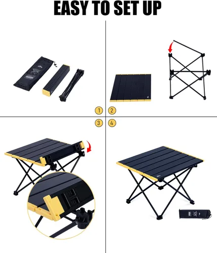 Miniatura 6 de iClimb Mesa plegable de camping compacta ultraligera con bolsa de transporte (plata - L)
