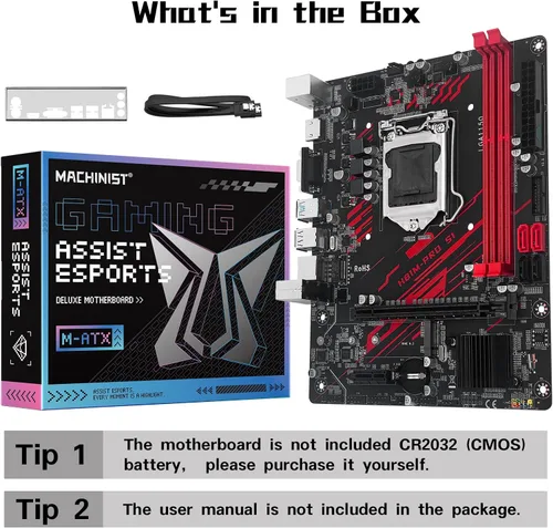 Miniatura 7 de MACHINIST Placa base para juegos H61 LGA 1155 (Intel 2ª/3ª generación), placas base para computadora Flex-ATX compatibles con PCIe 2.0, LAN 100M