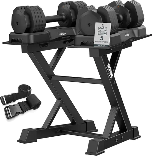 Estante Ajustable para Mancuernas Estante de Pesas Resistente, Soporte de Almacenamiento de Mancuernas para Gimnasio en Casa con Base 2-Negro