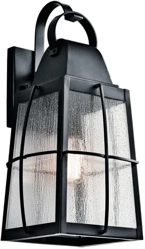 Miniatura 14 de Kichler Tolerand 49552BKT - Lámpara de pared para exteriores de 12 pulgadas en negro texturizado, 1 luz de pared exterior para porche con vidrio