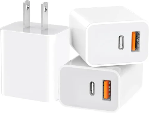 Miniatura 9 de Paquete de 4 bloques de cargador USB C, cargador de puerto USB-C y USB-A de 20 W, para i Phone 17/16/15/14/13/12/11/X/8, i Pad y más Blanco
