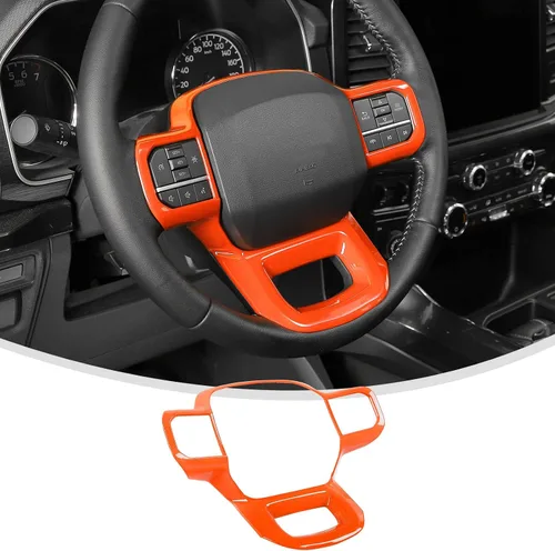 Miniatura 9 de Linskip Moldura para volante compatible con Ford F150 2015-2020 y F250 F350 Super Duty 2017-2022, para Ford Expedition 2018-2021, funda para Negro