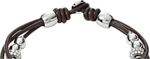 Miniatura 4 de Fossil - Pulsera de acero inoxidable y cuero genuino para mujer