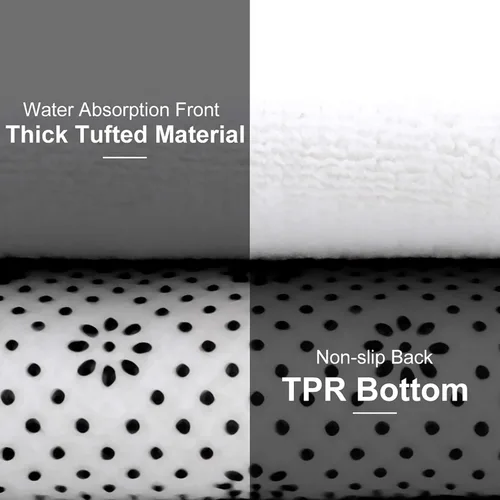 Miniatura 2 de Alfombras de baño antideslizantes de espuma de esponja para baño, tapete de franela suave y duradero con impresión 3D brillante, tapetes