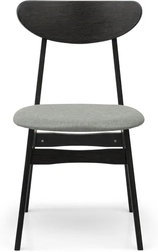 Miniatura 7 de Juego de 3 mesas redondas de cocina y 2 sillas laterales Yumiko de madera maciza con asiento acolchado