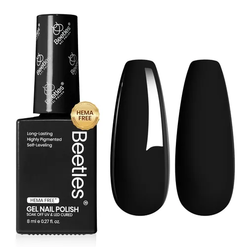 Miniatura 106 de Beetles - Esmalte de uñas de gel ultravioleta semipermanente sin HEMA de alto brillo para manicura francesa y arte de uñas, frasco a juego, blanco