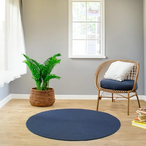 Miniatura 30 de Super Area Rugs Alfombra trenzada beige para cocina de campo, alfombra trenzada duradera para entrada/vestíbulo, ovalada, 3 x 5 pies
