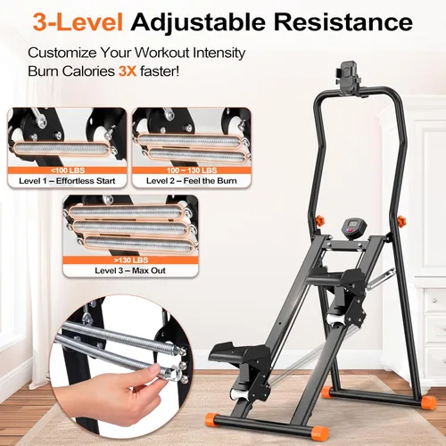 Miniatura 2 de EPHESPORT Stair Stepper for Home Gym, 2.0 Stair Climber with 3-Level Adjustable Resistance, Non-Slip Pedals, Digital Monitor & Phone Holder