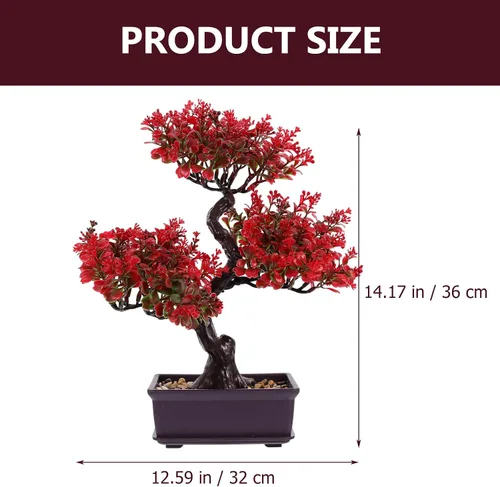 Miniatura 3 de Árbol bonsái artificial, árbol bonsái falso realista, plantas falsas de interior, planta sintética en maceta, planta bonsái de pino japonés, planta