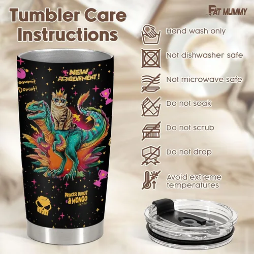 Miniatura 7 de Vaso de viaje con diseño de dragón y gato de acero inoxidable, con aislamiento, para amantes de los libros, divertido regalo para hombres y mujeres