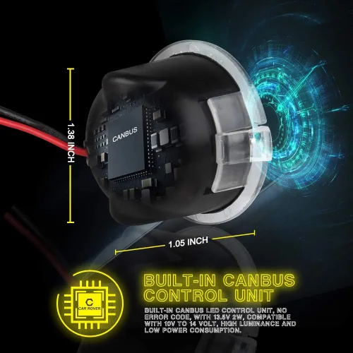 Miniatura 4 de CAR ROVER Conjunto de luz de charco de espejo lateral LED completo con 6000 K xenón blanco repuesto para Ford F-150 Expedition Explorer Edge Flex