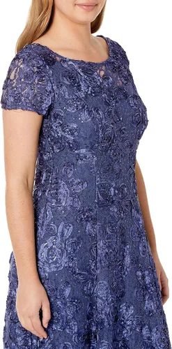 Miniatura 3 de Alex Evenings Vestido pequeño de manga larga para mujer