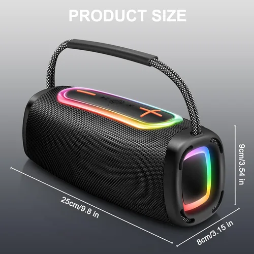 Miniatura 8 de Altavoz Bluetooth BT5.4 para exteriores: sonido fuerte de 60 W, IPX7 impermeable con 40 horas de reproducción, bajo, TWS, altavoces inalámbricos