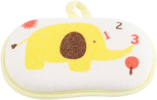 Toalla para niños, lindo patrón de elefante bebé algodón cepillo de baño ducha toalla de baño esponja lavado frotamiento accesorio (amarillo)