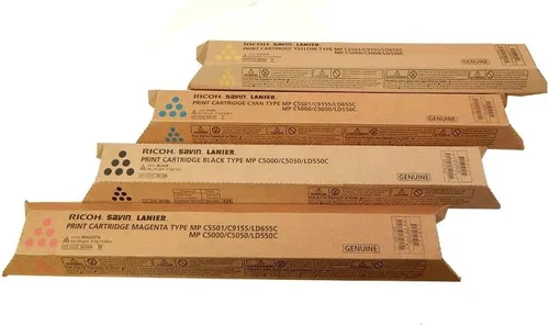 Paquete de tóner original RICOH MP C5000 C5050 LD550C BCYM 841284, 841453, 841454, 841455, sellado en embalaje minorista por Ricoh