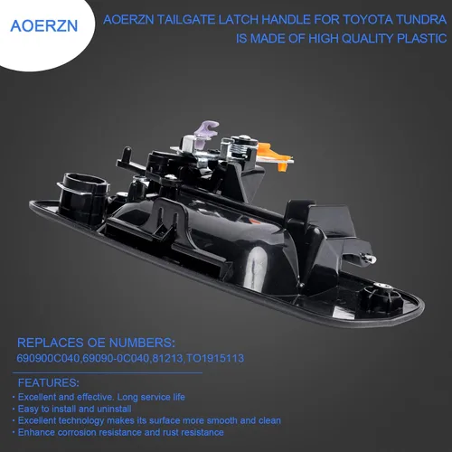 Miniatura 3 de Manija de alta calidad para puerta trasera con orificio de cerradura, se adapta a Toyota Tundra 2007-2013, reemplaza # 690900C040, 69090-0C040, 81213