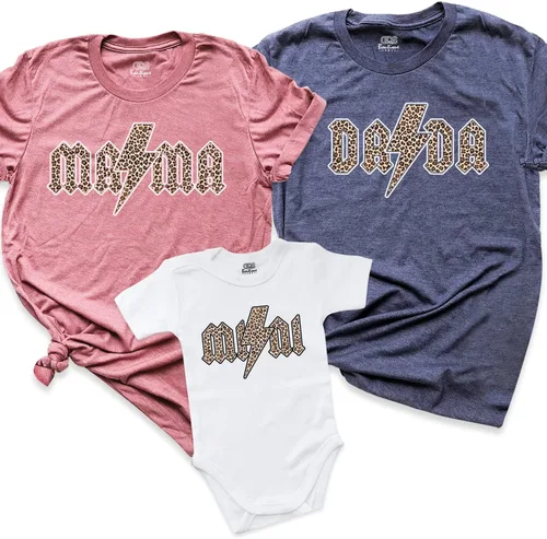Miniatura 2 de Camisetas familiares a juego, mini tops de mamá dada, camisetas familiares Rocker Lover