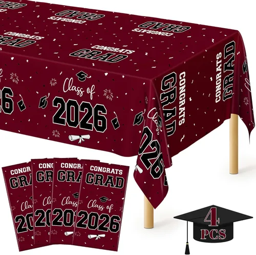 Miniatura 90 de Suministros de regreso a clases, 2 manteles de 108 x 54 pulgadas, manteles desechables coloridos para el primer día de escuela, rectangular