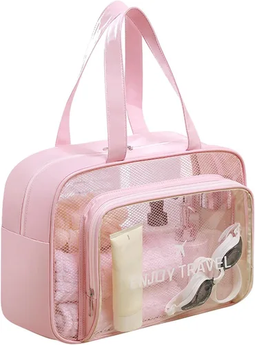 Miniatura 10 de DAPOWER Neceser de viaje para mujeres y hombres, bolsa de ducha grande para viajes/gimnasio, bolsa de playa transparente impermeable a prueba