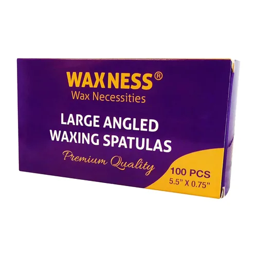 Miniatura 3 de Waxness Espátulas de cera de madera, 100 unidades, varillas aplicadoras en ángulo para cera corporal y de precisión, madera de abedul desechable