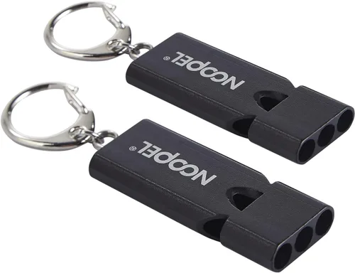 Miniatura 2 de Whistle Emergency Noopel - Silbatos de supervivencia de tres tubos, paquete de 2 con cordón y llavero para senderismo, camping, kayak, deportes