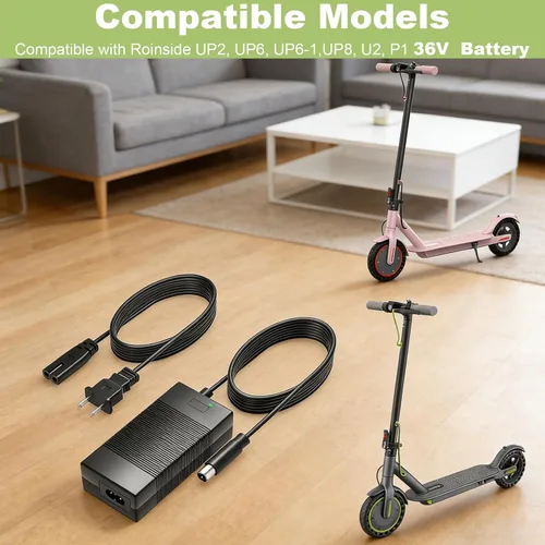 Miniatura 2 de Cargador de 42 V para batería de iones de litio Roinside de 36 V compatible con Roinside UP2, UP6, UP6-1, UP8, U2, P1 Power Apapter Cord
