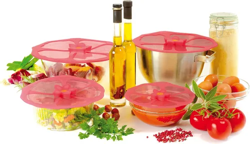 Miniatura 10 de Charles Viancin - Tapa de silicona de hibisco para almacenamiento de alimentos y cocinar - 6 pulgadas - Sellado hermético en cualquier superficie