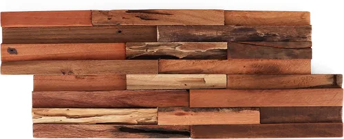 Miniatura 8 de Paneles de pared 3D de teca - Tablones de madera - Paneles de pared con acento de teca - Paneles de pared - Tablas de chapa en muro (12, natural)