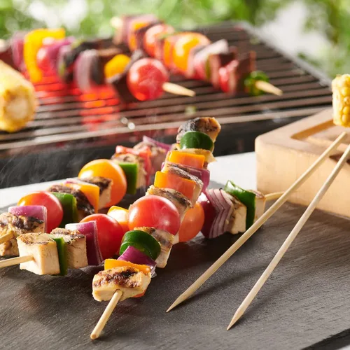 Miniatura 5 de GUSTO [25,4 cm - 100 unidades] Brochetas de bambú para shish kabob, parrilla, frutas, aperitivos y cócteles (anteriormente paquete Comfy)