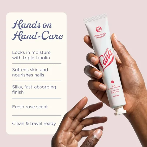 Miniatura 2 de Lanolips Crema de Manos - Loción de Lanolina con Aceite de Rosa, Mantequilla de Karité y Vitamina E - Crema para Cutículas y Manos para Manos Secas