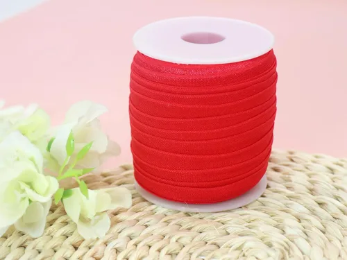 Miniatura 7 de Banda elástica de satén para coser de 3/8 pulgadas, rollo de cinta elástica brillante con cordón elástico plano para ligar el cabello, diadema