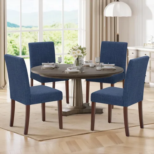 Miniatura 10 de MALOL Upholstered Dining Chairs Set of 2, Fabric Dining Room Chairs, Modern Wooden Dining Chair, Kitchen Side Chairs, Farmhouse Dinner Chair with
