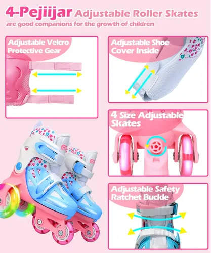 Miniatura 5 de Kids Quad Roller Skate,Roller Skates for Girls Boys,3-Point Balance Roller Shoes for Beginners