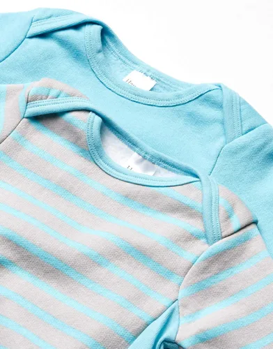 Miniatura 5 de Hanes Ultimate baby girls Crew Sweatshirt Pullover Sweater Light Grey StripeTurquoise Solid 12-18 Months US