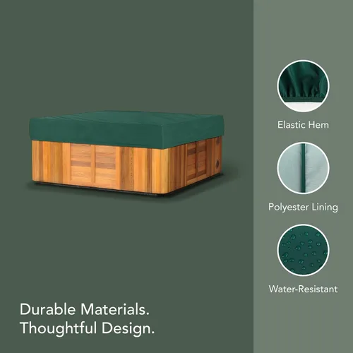 Miniatura 5 de Covermates Funda cuadrada clásica para bañera de hidromasaje, protector de spa resistente al agua para todo tipo de clima, protector de vinilo