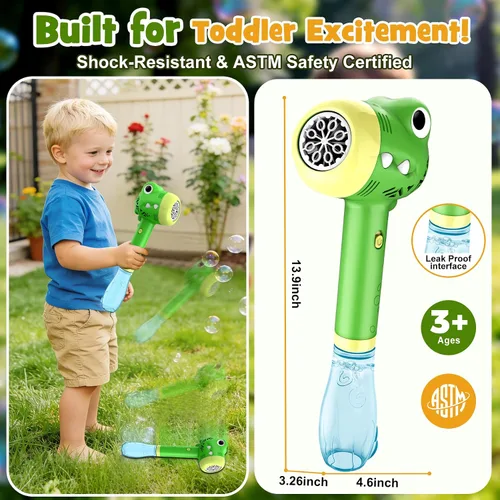 Miniatura 6 de Varita de juguetes de burbujas de dinosaurio para niños: juguetes al aire libre para niños pequeños y niñas, diversión de burbujas para fiesta