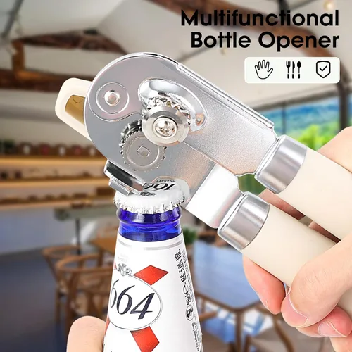 Miniatura 6 de Beneno Abrelatas Manual de Servicio Pesado con Imán, Hoja de Acero al Carbono Afilada Duradera con Corte Suave, Perilla Grande que Ahorra Esfuerzo