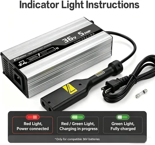 Miniatura 4 de Cargador de batería de carrito de golf de 36V 5A para EZGO TXT, cargador inteligente durante la noche con apagado automático, cargador compacto
