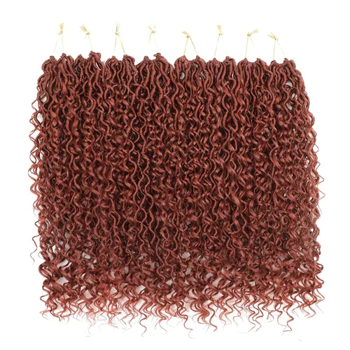 Miniatura 12 de 6 paquetes de cabello sintético rizado de Locs Crochet de 22 pulgadas, cabello de ganchillo estilo diosa, trenzas hippie sintéticas, extensiones