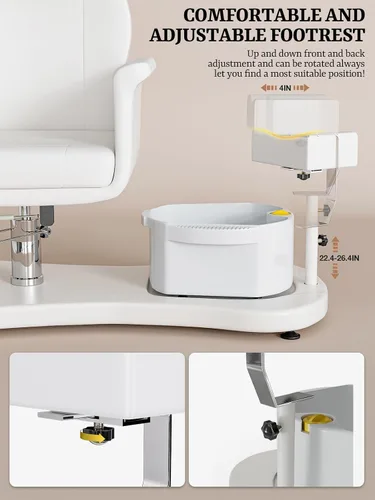 Miniatura 5 de OKAKOPA Silla de pedicura sin fontanería para tecnología de uñas, estación de pedicura portátil con soporte de pedicura y cuencos, silla de spa