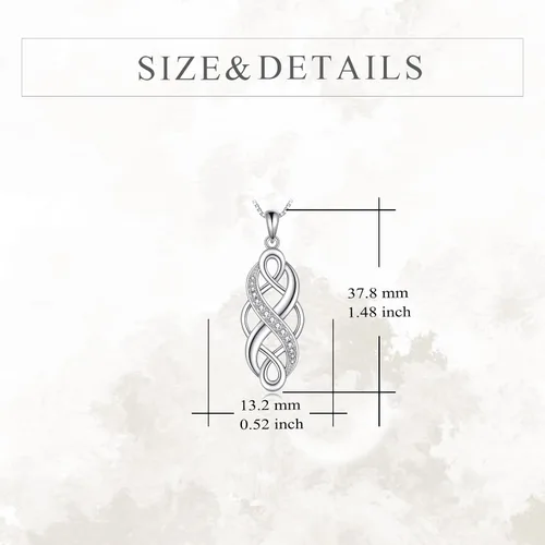 Miniatura 5 de YFN Collar con colgante de ópalo creado con nudo celta irlandés, collares negros de plata esterlina para mujeres y hombres de 18 pulgadas