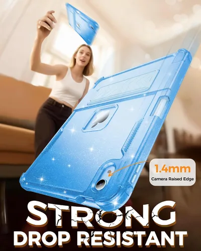 Miniatura 4 de INFILAND Funda para iPad A16 de 11 pulgadas 11ª generación, Funda para iPad 10ª generación de 10.9 pulgadas con purpurina semitransparente, a prueba