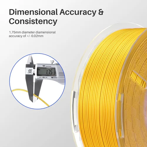 Miniatura 4 de ELEGOO Filamento PLA Seda Cobre 1.75mm 1KG, Filamento para Impresora 3D con Precisión Dimensional +/- 0.02mm, Carrete de 1kg (2.2lbs) Compatible