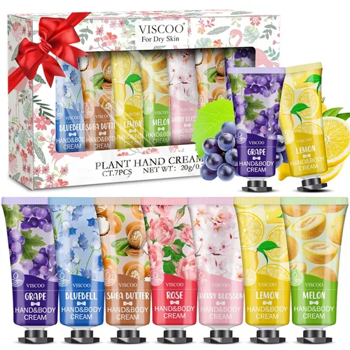VISCOO Paquete de 7 regalos de crema de manos para mujeres, regalo de agradecimiento para profesores, regalos de graduación, mini loción hidratante