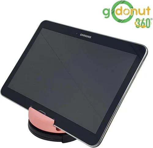 Miniatura 8 de GoDonut Soporte giratorio de 360 grados para teléfono inteligente y tablet, organizador de escritorio con rotación de dispositivo de 360 grados, Rosa