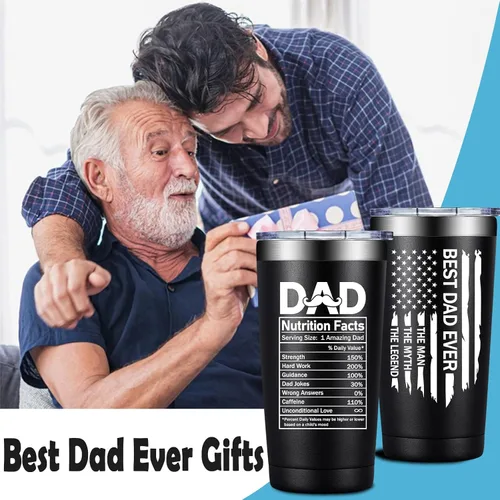 Miniatura 2 de Grifarny Best Dad Ever Gifts – Regalo para el Día del Padre – Regalos de Navidad para papás de parte de hija, hijo, vaso de 20 onzas