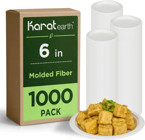 Miniatura 11 de Karat Earth Platos de papel desechables compostables de 6 pulgadas, paquete de 1000