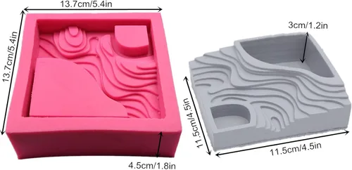Miniatura 2 de Molde de maceta de hormigón – Molde de silicona para macetas suculentas – Molde de resina epoxi para cemento y arcilla – Portavelas